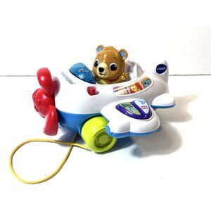 VTech Soar & Discover Airplane  White Blue Interactive Learning Toy 9-36 Months